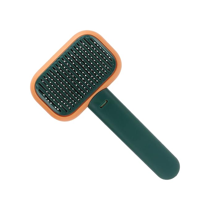 Zerodis Cat Brush, Comfortable Cat Grooming Tool, SelfCleaning MultiFunction Brush, Remove Floating Hair, Perfect for Lovers (Orange Green)