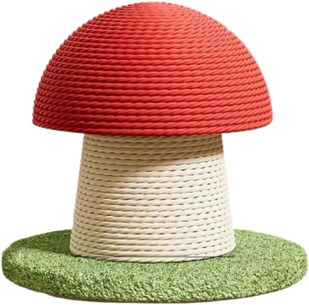 Mushroom Carrot Cat Scratching Post: Small Sisal Rope, Wear - Resistant and Non - Dandruff Cat Self - Entertainment Toy(Small Mushrooms + Bottom Plate)