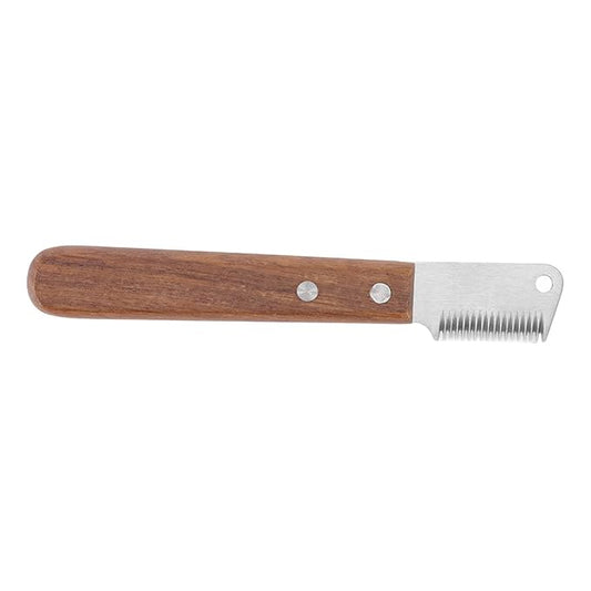 GLOGLOW Nan Dog Hairball Remover, Wooden Stainless Steel Stripping Knife, Professional Pet Grooming Tool for Dogs and Cats, Ideal for Grooming Border Terriers Dog Supplies