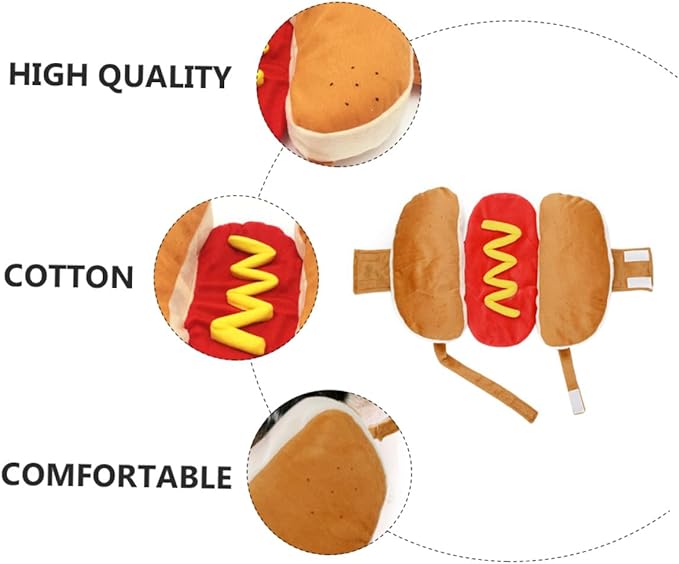 HOMSFOU Cute Pet Costume Hamburger Shape Dog Cat Clothing M Size Christmas Pet Supplies Unique Festival Outfit