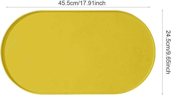 Pet Feeding Dog Food Mat Multifunctional Supplies Anti Slip Silicone Contain Spills Replace Pad Accessories Placemat, Yellow