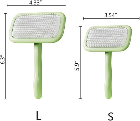 Pet Grooming Brush for Shedding Dog Cat Needle Comb Square-Shaped Deshedding Combs Detangler Grooming Tools for Short Long Hair Remove Tangles Knots - Purple S