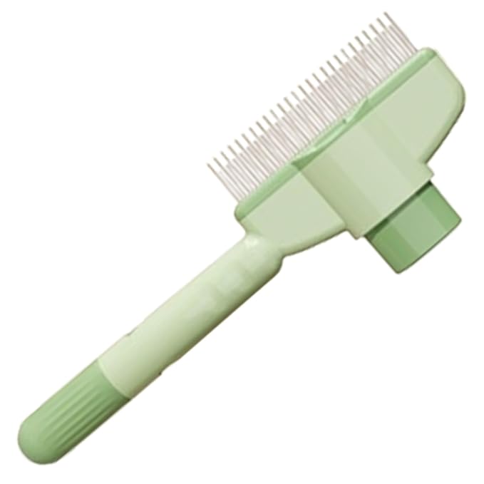 Pet Knotting Comb for Dogs, Cat Grooming Comb for Hair Knots, Puppy Grooming Combs, Pet Hair Remover Combs, Flea Cleaning Brush with Button Function
