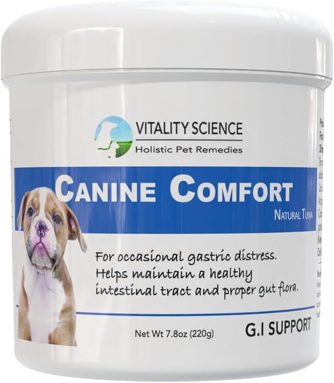 Vitality Science Canine Comfort for Dogs | Maintains a Healthy Intestinal Tract and Proper Gut Flora| Restores Gastric Distress | Helps with Vomiting and Diarrhea | 100% Additive Free (Seafood, Large)
