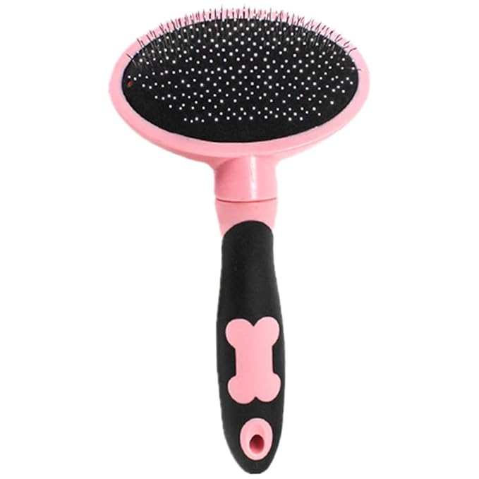 Cat Grooming Tool Ergonomic Cleaning Brush for Shedding Massage Comb for Dogs Cats Comfortable Handle to Remove Loose Fur and Dander Pink Pet Hairbrush