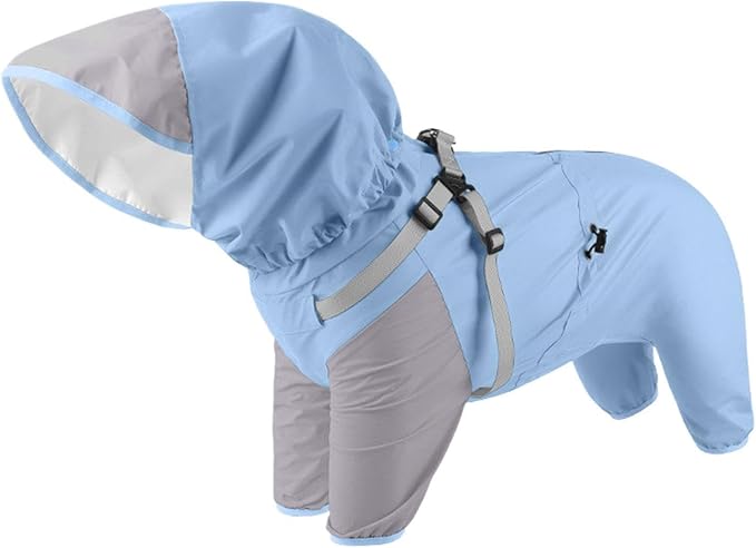 Raincoat Dogs Waterproof | Waterproof Poncho with Hood | Breathable Rain Jacket for Medium Dog - for Daily Walking Training Travel Shopping Camping Adventure