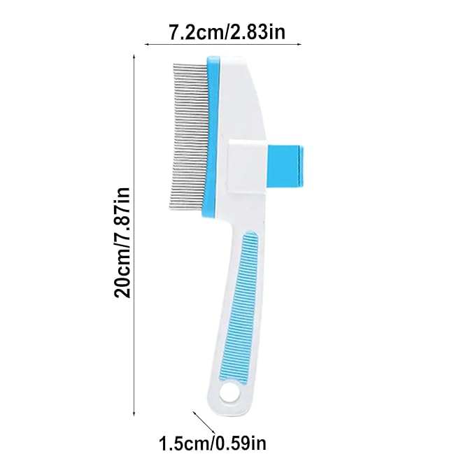 Cat Hair Brush for Dogs and Cats, Dog Grooming Supplies with Easy Release Button, Puppy Flea Cleaning Comb for Bathing Long and Short Hair Pets, Indoor Outdoor Removal, Soft Gentle Grooming Tool