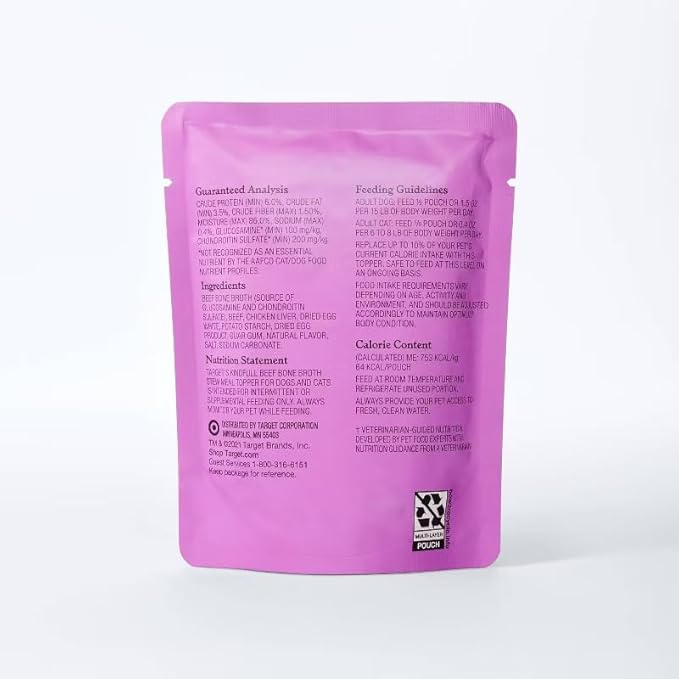Kindful Beef Bone Broth Stew Wet Meal Topper for Dog and Cat Food - 3oz