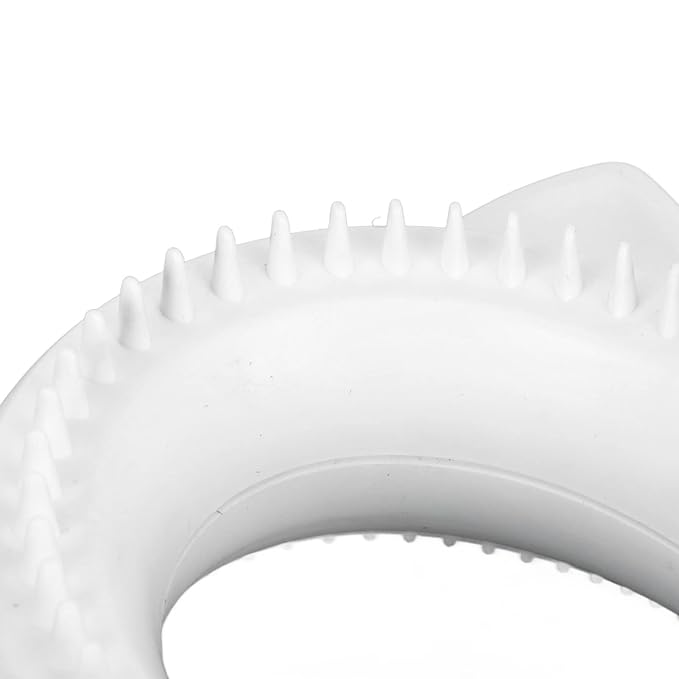 Cat Grooming Brush Double Sided Deshedding Massage Pet Hair Removal Comb for Cats Dogs Multipurpose Self Cleaning Comfortable Handle Round Tips Easy Cleaning ABS Material 17x9cm (White)