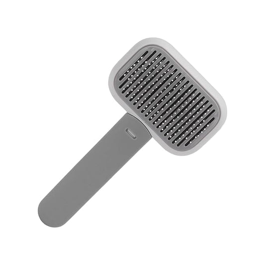 Dog Brush, Cat Brushes For Indoor Cats Dogs Grooming Brush Tool Mats Tangled Hair Slicker Massage Self Cleaning For Pets with Long or Short Hair (Grey White)