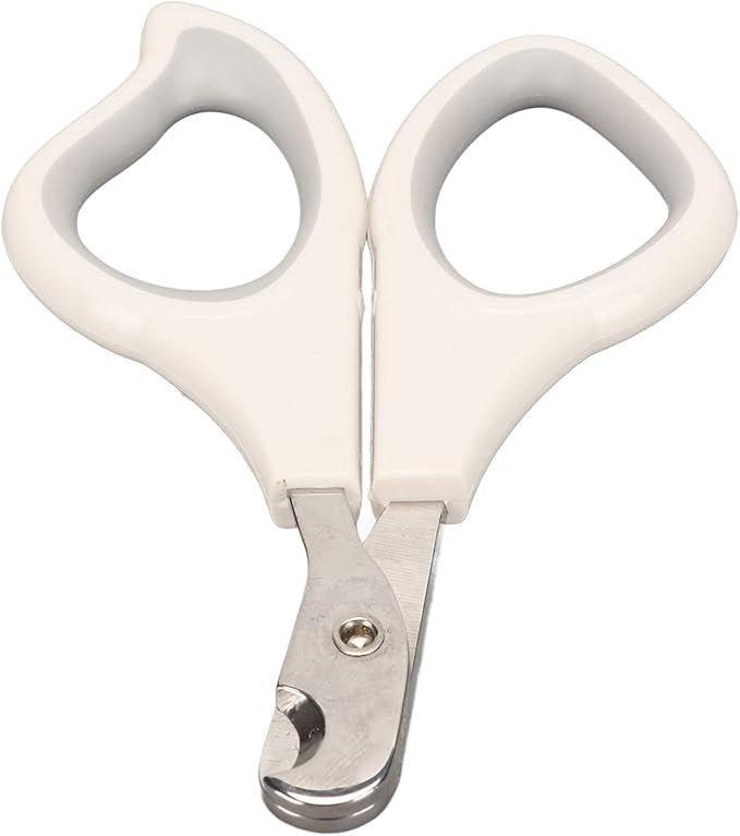 Stainless Steel Cat Nail Clippers - Professional Trimmers for Cats, Ergonomic Handle (灰白)