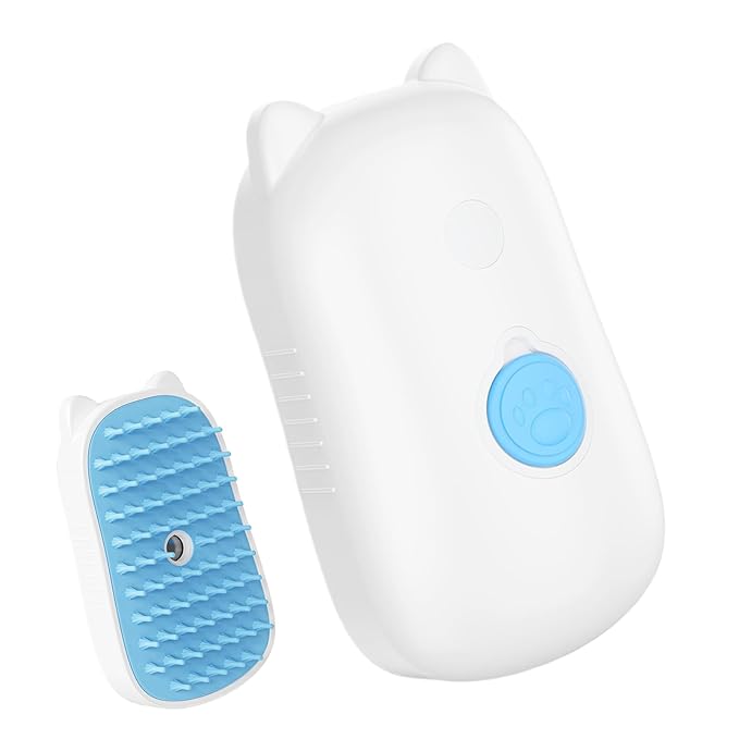 Cat Steam Brush, Dog Cat Grooming Massaging Comb, Pet Massage Brush, for Short & Long Haired Kittens Loose Hair Removal Puppies Bathing Shower Grooming