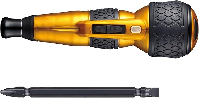 VESSEL 220USB-P1GL Electric Ball Grip Screwdriver Plus Premium 3-Level Switching Mode, Limited Color (Gold), 1 Bit Included