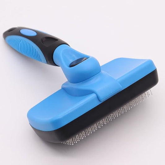 Cat Brush & Dog Brush — Deshedding Dog Brush, Deshedding Brush & Cat Hair Brush, Dematting Tool for Dogs & Cats, Undercoat Rake for Dogs, Flea Comb for Pets (Blue, Small)