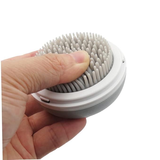 Happyyami Multifunctional Pet Grooming Comb Grey Bathing and Massage Tool for Dogs and Cats Easy Hair Removal and Detangling Comb Skin-friendly Cleaning Brush for Shedding and Dander