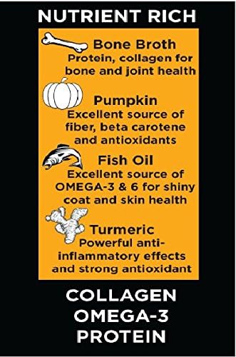 Nature's Diet Pet Bone Broth Protein Powder with Pumpkin, Fish Oil and Turmeric (Chicken, 16 oz = 159 Servings)