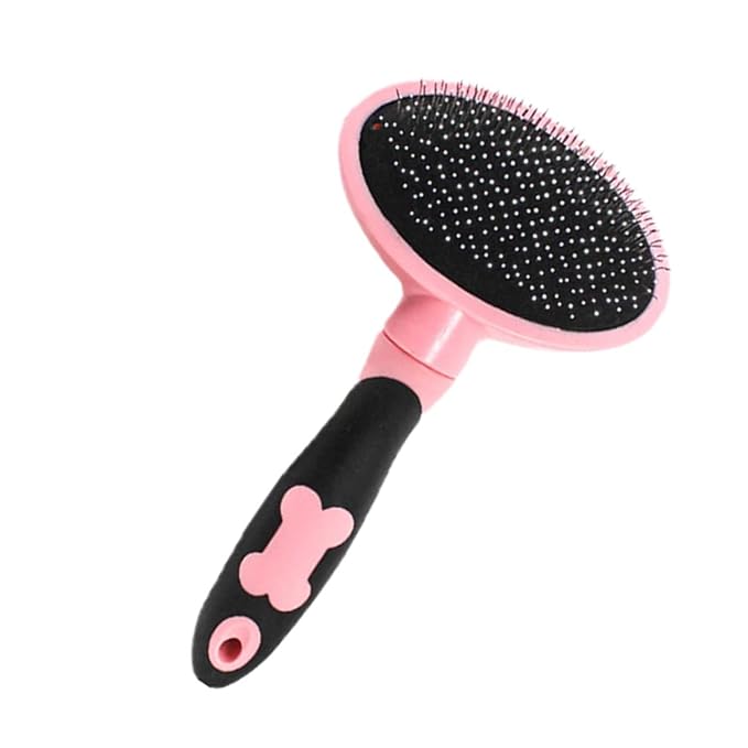 Cat Grooming Tool Ergonomic Cleaning Brush for Shedding Massage Comb for Dogs Cats Comfortable Handle to Remove Loose Fur and Dander Pink Pet Hairbrush