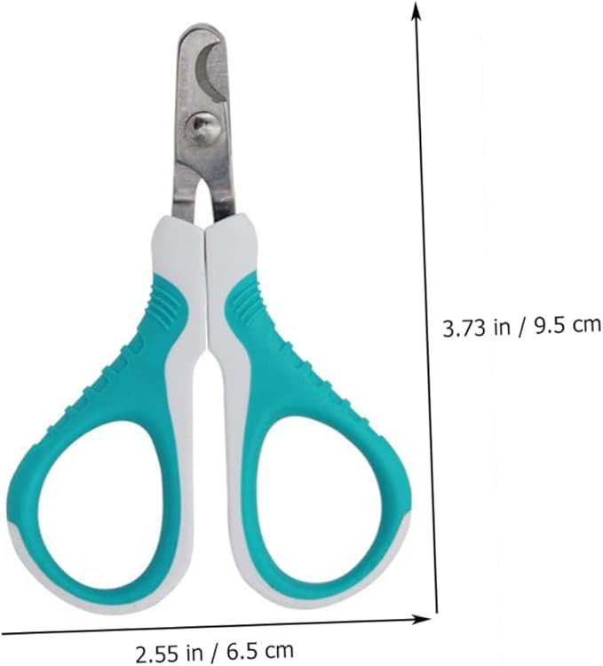balacoo Portable Stainless Steel Cat Nail Clipper Safety Guard Pet Nail Scissors for Dogs Kittens and Puppies Comfortable Grip for Home Grooming Sky-