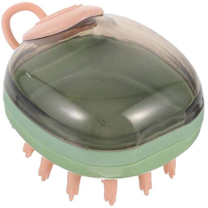 UKCOCO Pet Bath Massage Brush for Cats and Dogs Small Green Dog Bathing Brush with Soft Bristles Reusable Pet Grooming and Cleaning Supplies for Puppy