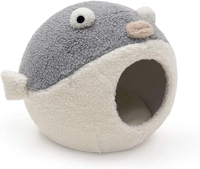 Ultra Soft Material Creative Puffer PVC Pet Nest Four Seasons Universal Bed Semi-Closed Kennel Winter Warm Cat Dog Supplies Washable Pet Bed(Grey)