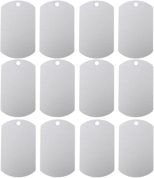 BESPORTBLE 12pcs Blank Dog Tags Aluminum Stamping Labels 38x25mm Wear-Resistant Pet Id Tags for Small Dogs DIY Engraving and Stamping Supplies