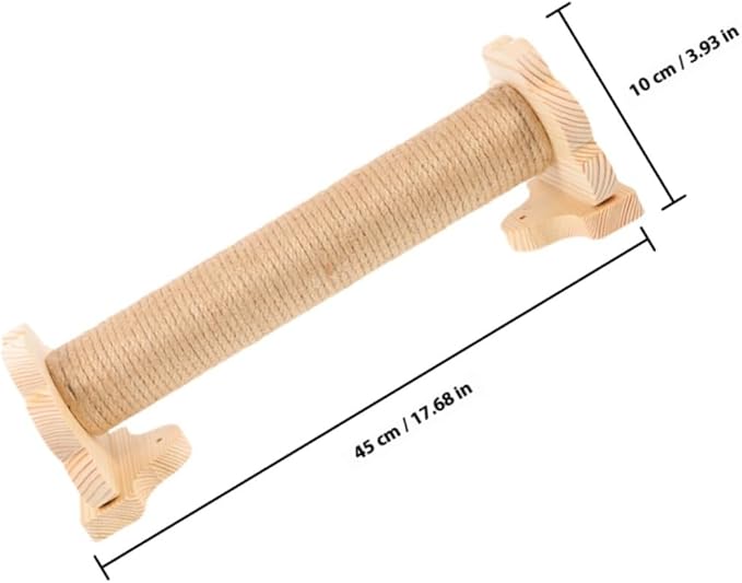Beaupretty Sisal Cat Scratching Post Vertical Kitten Scratcher with Solid Wood Core 40cm Sturdy Wear-Resistant Cat Cage Accessory for Daily Use