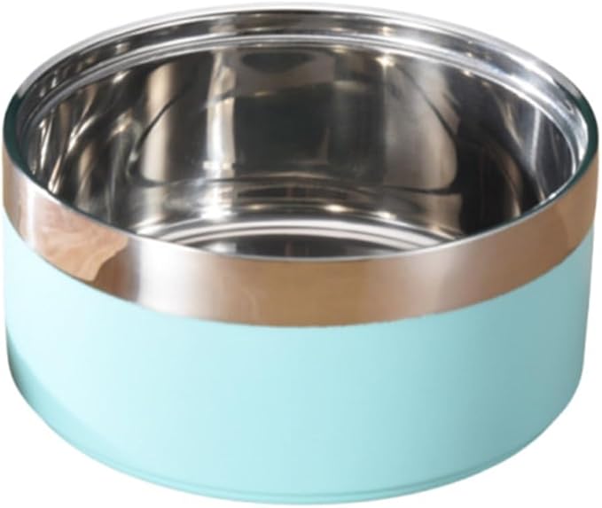 1PCS Stainless Steel Pet Bowl Round Thickened Cat and Dog Food Bowl Multi-Specification Anti-Fall Food Bowl Feeding Pet Supplies(Green,L-18CM)
