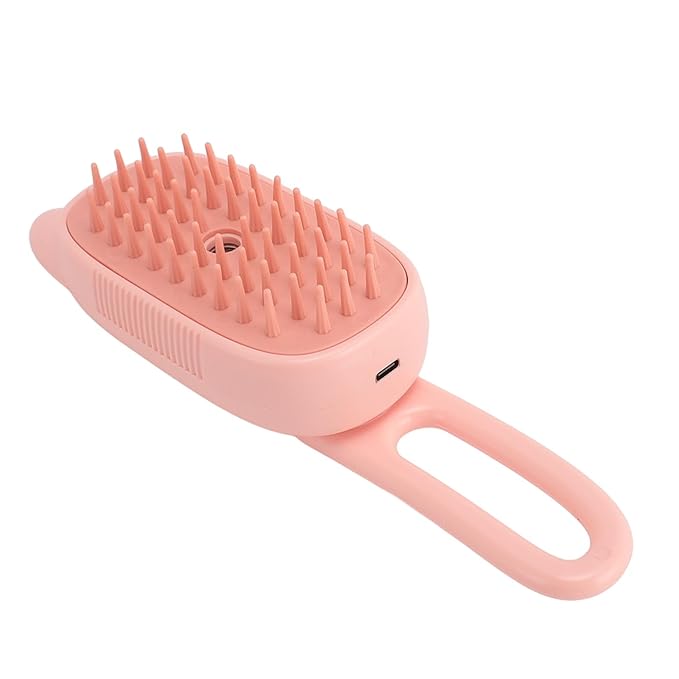 Cat Mist Brush Multifunctional One Click Spray Shedding Bath Brush Pet Steam Brush for Cats Grooming (Pink)