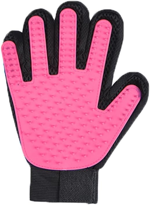 Cat Grooming Gloves, pet Hair Removal Tools, Dog Hair Remover (Rose red [10-Piece Left Hand Outfit)