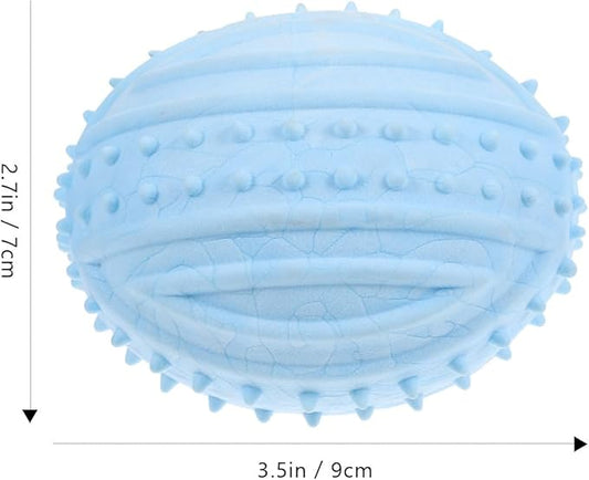 Amosfun Small Dog Squeaky Rubber Ball Chew Interactive Blue Ball for Puppies Pet Supplies