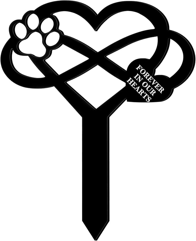 Unittype Pet Grave Markers for Dogs Cats, Waterproof Pet Grave Stake Decorations for Cemetery, Memorial Plaques for Outdoors