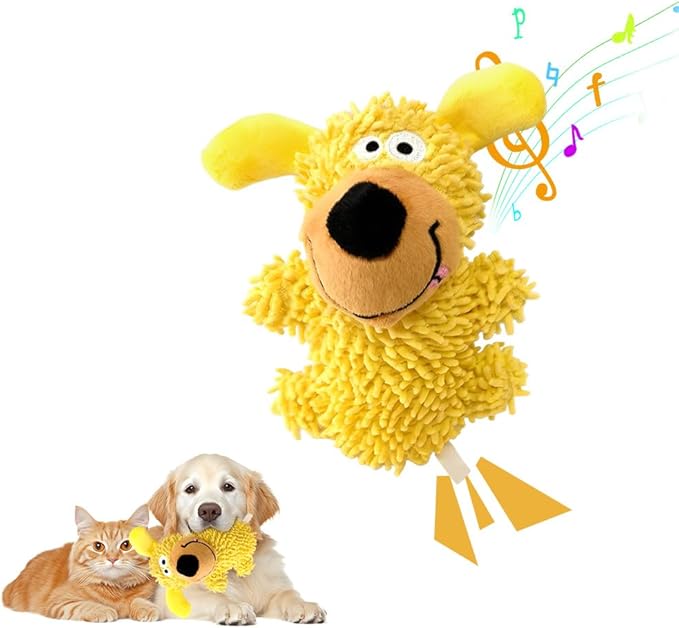 Indestructible Dog Toy, 2026 New Durable Dog Toy, Soft Puppy Toy for Indoor Play, Interactive Chew Toy with Squeaker for Small Dogs (Yellow)