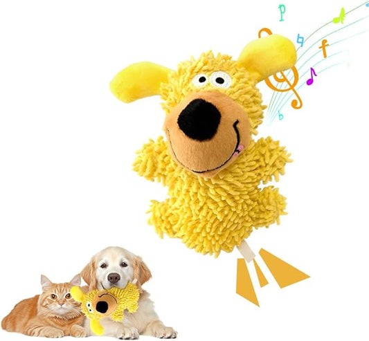 Indestructible Dog Toy, 2026 New Durable Dog Toy, Soft Puppy Toy for Indoor Play, Interactive Chew Toy with Squeaker for Small Dogs (Yellow)