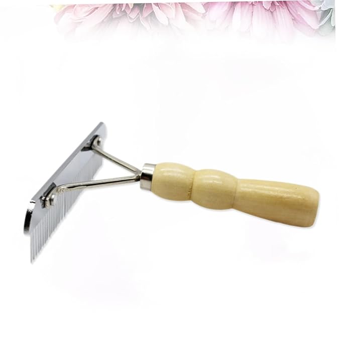 BESPORTBLE Wooden Handle Pet Comb Stainless Steel Brush for Dogs Cats Grooming Tool for Removing Mats Loose Hair Skin-friendly