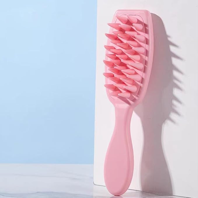 BESTonZON Pet Bath Massage Brush Dog Grooming Brush Silicone Handle Soft Bristles Puppy Bathing Supplies Hair Cleaning Comb for Dogs and Cats