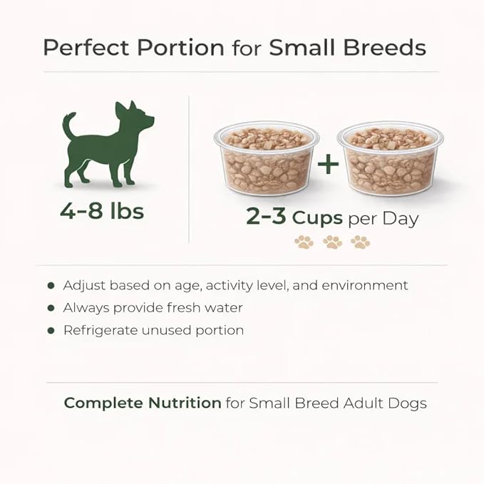 Grain Free Small Breed Lamb & Chicken Dinner Adult Wet Dog Food - Fish Oil Omega 3 Fatty Acids - High Protein No Corn Wheat Soy - Real Vegetables Carrots Peas - Healthy Skin Coat - 3.5 oz Cup