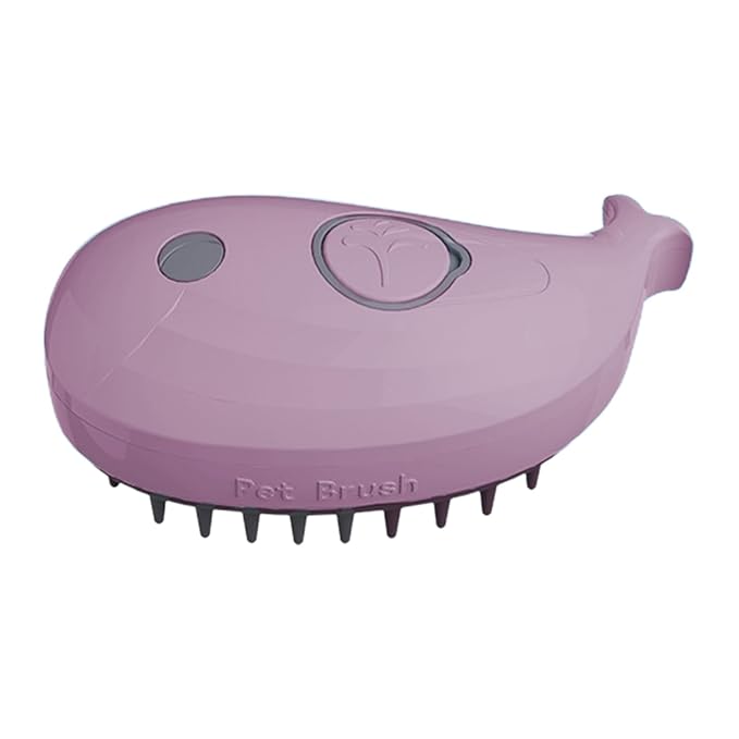 Cat Steam Brush, Cute Whale Shape Hair Brush Cat Dog Pet Brush Massager Steam, Pet Comb Massage Brush, Rechargeable Cat Hair Brush, Flyaway Hair Prevention Cat Grooming Brush (B)