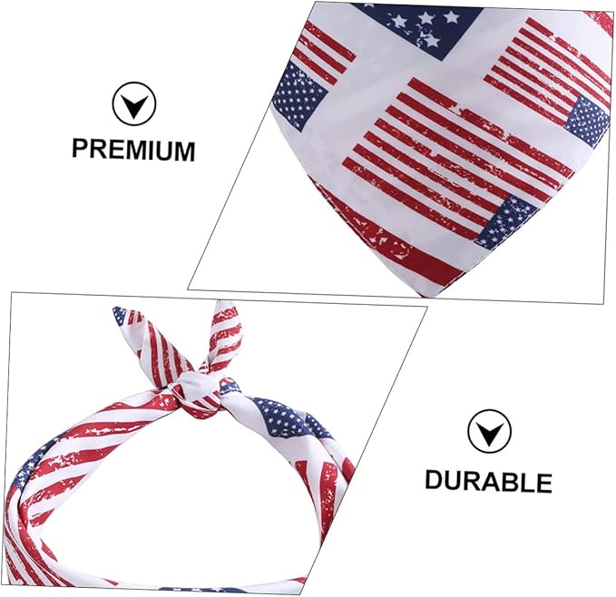 Kisangel Patriotic Pet Bandana and Bib with American Flag Print, Triangle Scarf for Dogs and Cats, Festival Dog Supplies for Independence Day Celebration