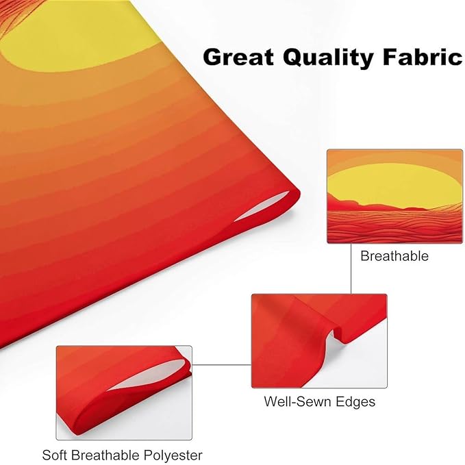 Dog Bandana Spring Pet Scarf Adjustable Triangle Red Sunrise Printing Dog Bib Washable Polyester Puppy Bandana for Small Medium Large Dogs Cat Birthday Party Supplies