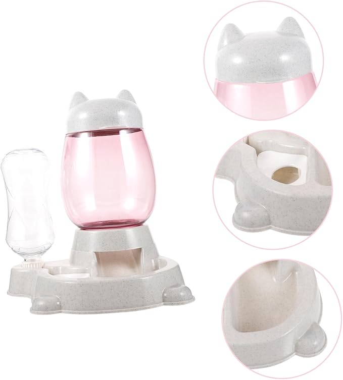 Pet Feeder Cat Feeder and Water Dispenser Kitten Food Container Easy to Fill