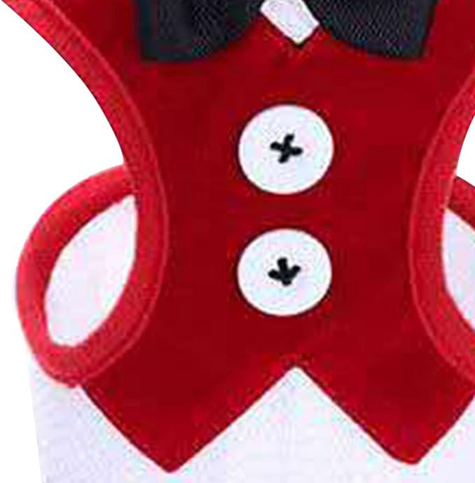 Dog Harness Leash, Breathable Fabric Bow Tie Harness Set, Colorful Sturdy, for Medium Large Dogs Walking Pet Supplies (L)