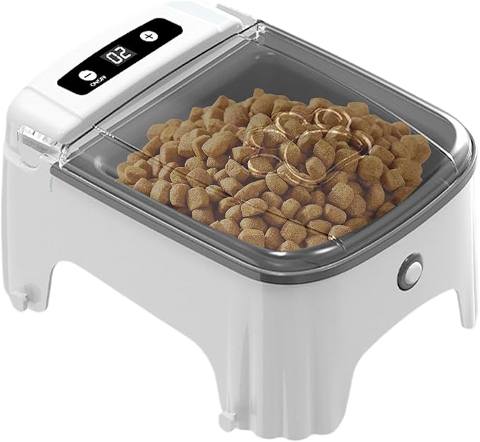 Automatic Cat Feeder - Programmable Pet Feeding Bowl, Timed Food Dispenser Machine | Electric Dry Food Feeder with Sensor Function for Small Dog Daily Meals and Indoor Animal Care