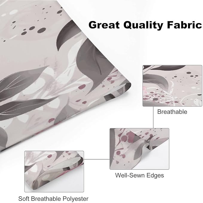 Dog Bandana Spring Pet Scarf Adjustable Triangle Pink Flowers and Leaves on Gray Printing Dog Bib Washable Polyester Puppy Bandana for Small Medium Large Dogs Cat Birthday Party Supplies
