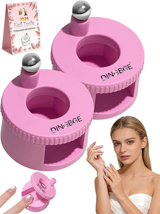 Rotating Cat Eye Magnet Horseshoe Magnet for Nails Cat Eye Gel Polish Eye for Nails Set Nail Magnets Tool Nail Art Automatic Suction Artifact Tools New Rotating Beginner(2PCS Pink)