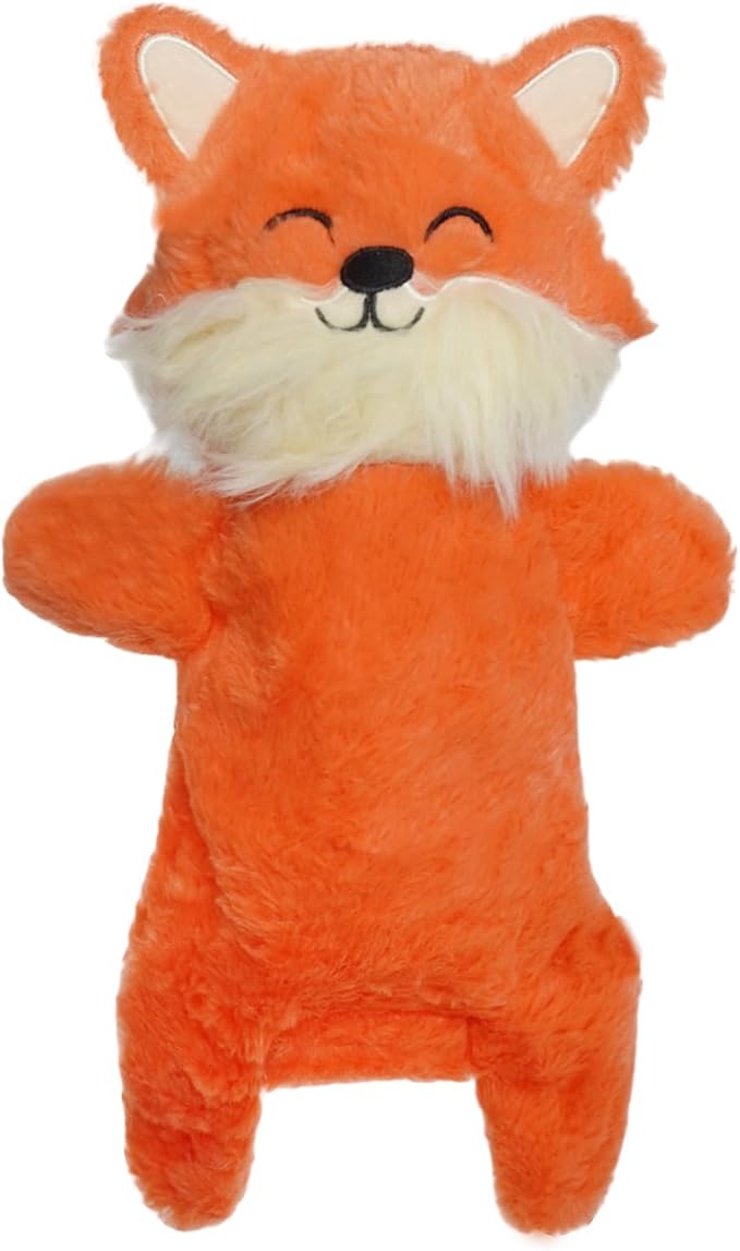 Mihachi No Stuffing Crinkle Dog Toys,2-in-1 Holds Water Bottles-Cruncher with Puncture Resistant Squeaker, Dog Squeak Toys Plush Dogs Chew Toy for Small Medium Large Breed Chewer, Fox