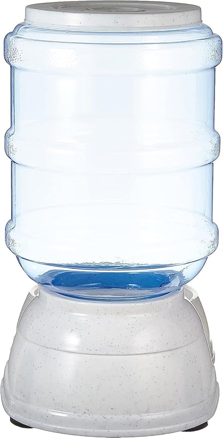 Amazon Basics Gravity Pet Food Feeder for Dogs and Cats, Easy to Clean, Easy to Fill, Removable Lid, 6-Pound Capacity, Small, Gray