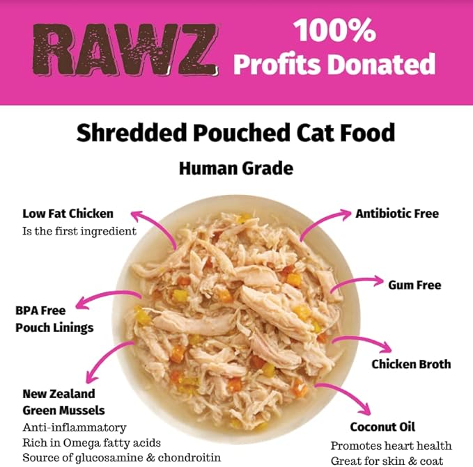 Rawz® Chicken Breast & Cheese Recipe 8/2.46 oz Pouches