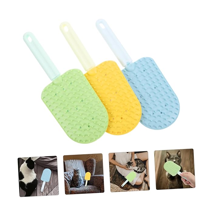 TOYANDONA 3pcs Dual-sided Cat Grooming Comb for Shedding Washable Brushes for Small Dogs Cats Ergonomic Grip Versatile Pet Grooming Tools