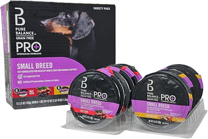 Pure Balance Pro+ Small Breed Beef and Chicken Stew Wet Dog Food, 12 Count