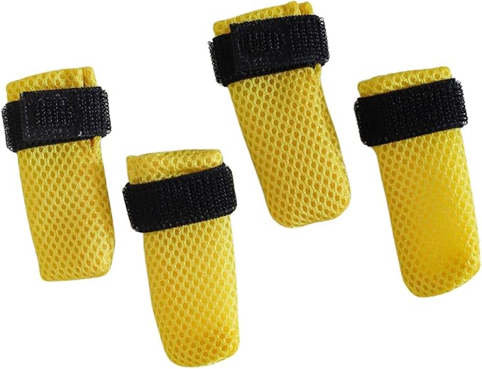 Cat Boots,Dog Boot for Injured Paw,Breathable Mesh Cat Claw Protectors Anti Scratch for Cutting Nails_S(Yellow)